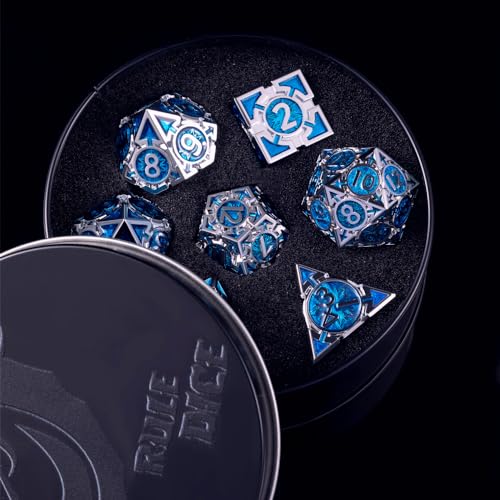 RULE DICE Rare ChromePlated DND Dice Set Metal DD Dice Sets Made of Durable Zinc AlloyDungeons and Dragons Dice with Gift Box D and D Dice Set Blue - Image 5