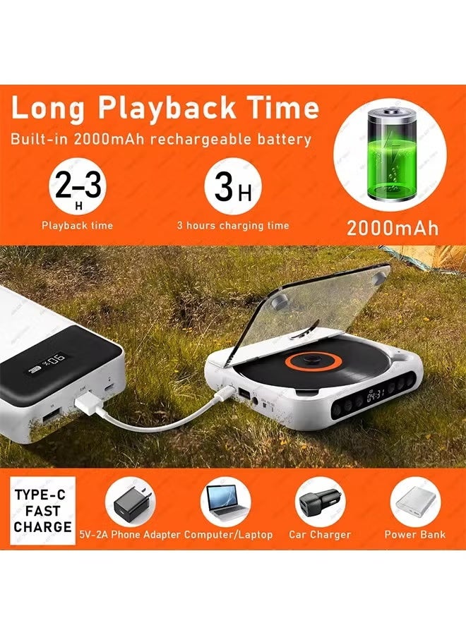 KC-918 Portable Bluetooth CD Player with Dustproof Cover, Remote Control & A-B Repeat — 6 Playback Modes, Supports TF Card, USB, CD, MP3, WMA Audio Formats - Image 2