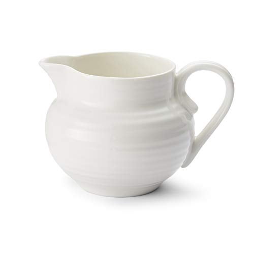 Portmeirion Sophie Conran White Porcelain Jug – 10 oz Milk Server and Creamer Pitcher, Elegant Small Serveware for Tea, Dining, Entertaining, Table Use, Microwave & Dishwasher Safe - Image 1