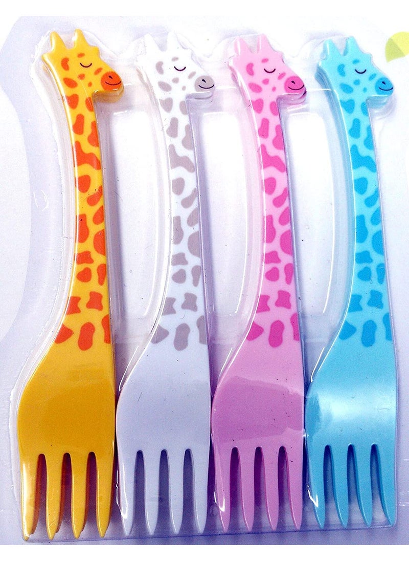 Pass Pass pass pass Plastic Forks Fruit Fork Giraffe Design Tea Fork Set Small Cake Fork Fruit ForksParties Wedding For Kids  - Image 1