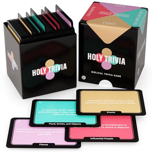 Briston Holy Trivia Bible Cards 225 Christian Scripture Trivia Cards for Adult Teen Bible Study Ages 13 Guided Learning Instructional Use - Image 1