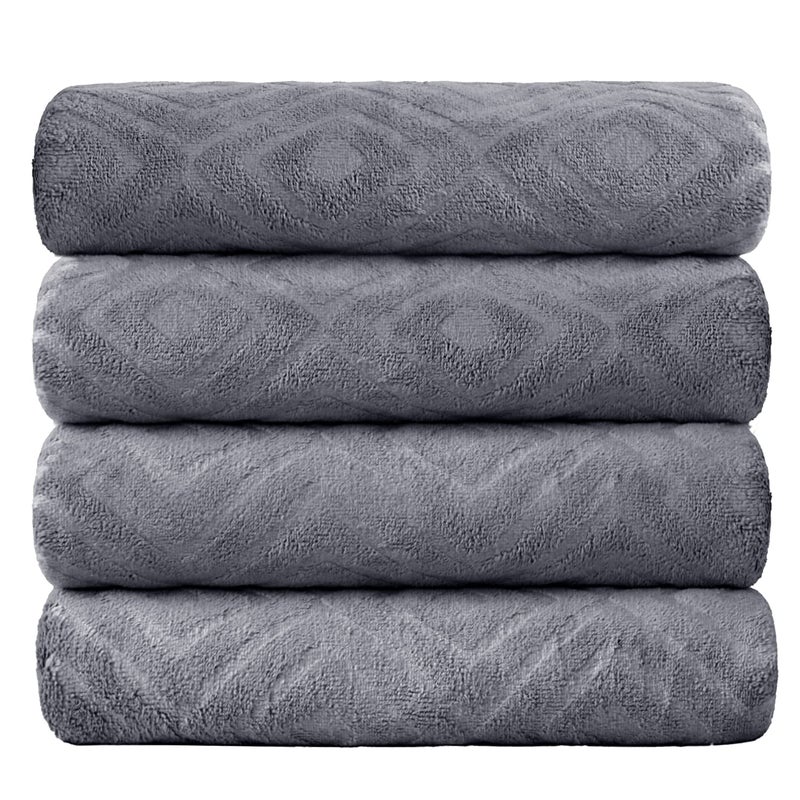 جي ام ال منشفة حمام حمام JML مناشف حمام الألياف الدقيقة مجموعة 4 حزمة (30 "" × 60 "") - حجم كبير امتصاص سريع الاستخدام متعدد الأغراض كمناشف للياقة الاستحمام الرياضية - Image 1