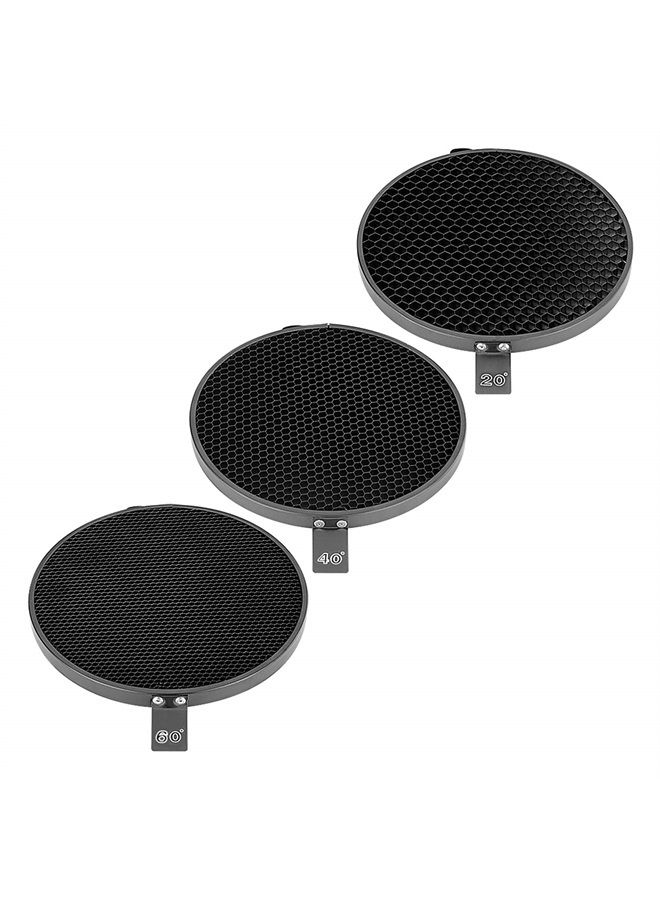 Neewer Standard Reflector 7 inches/18 Centimeters Soft Diffuser with 20/40/60 Degree Honeycomb Grid for Bowens Mount Studio Flash Strobe Light Monolight