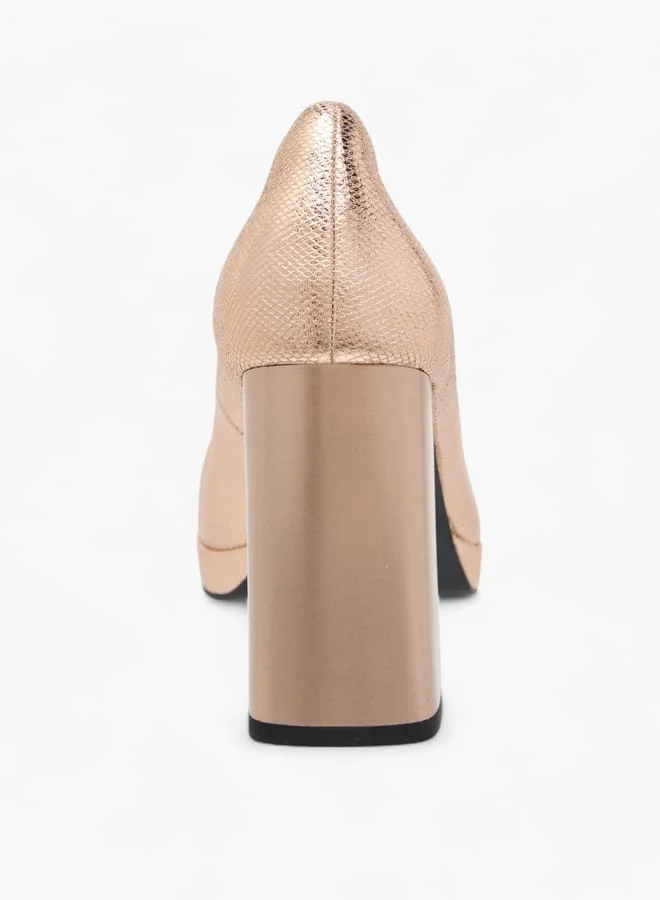 Celeste Women's Textured Slip-On Pumps with Platform Heels