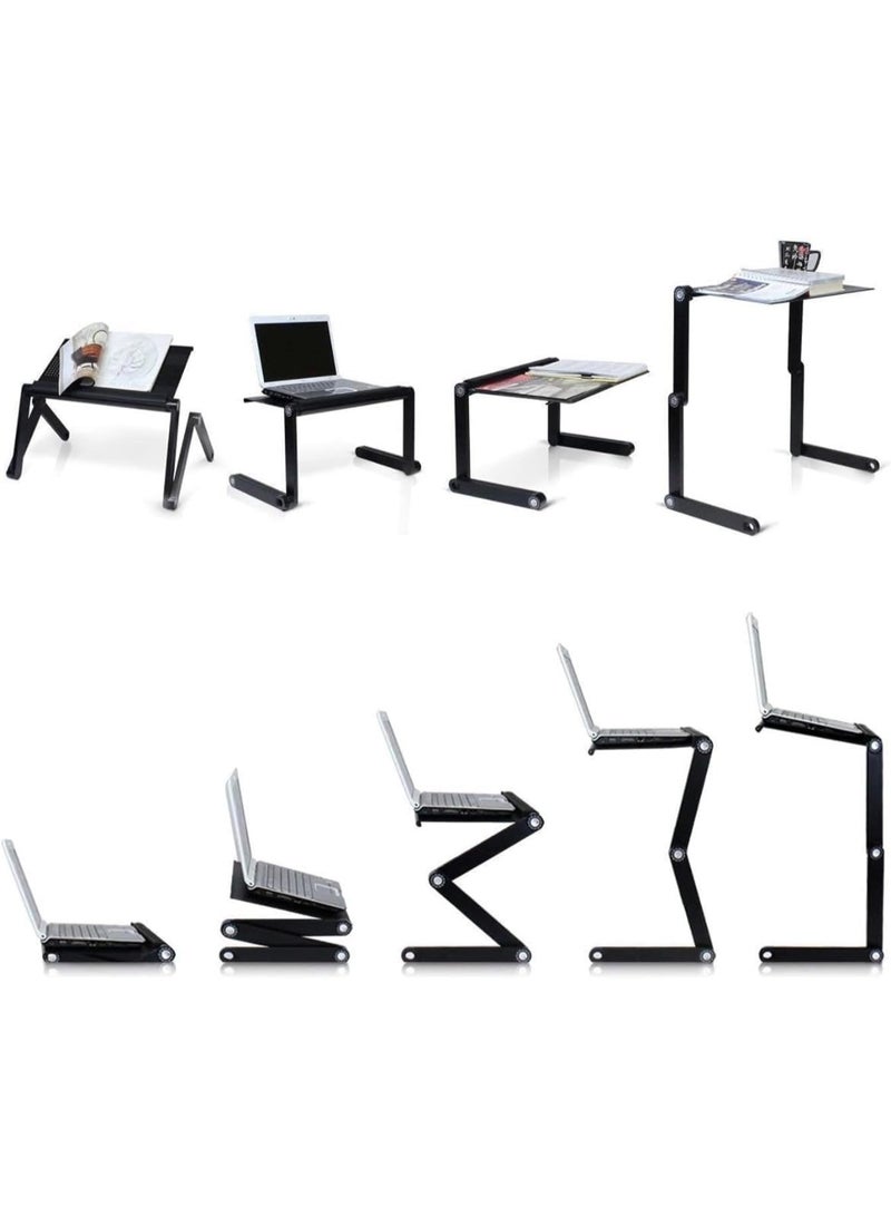 BJM T8 Table for Laptop Stand Bed and Sofa, Desk Portable Adjustable Up/Sitting with Mouse Pad, Ergonomics Design Aluminum Suitable Reading Studying - Image 3