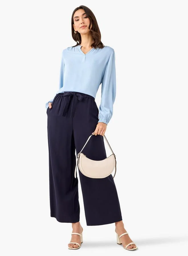 Splash FAV Regular Fit Viscose Top with Mandarin Collar