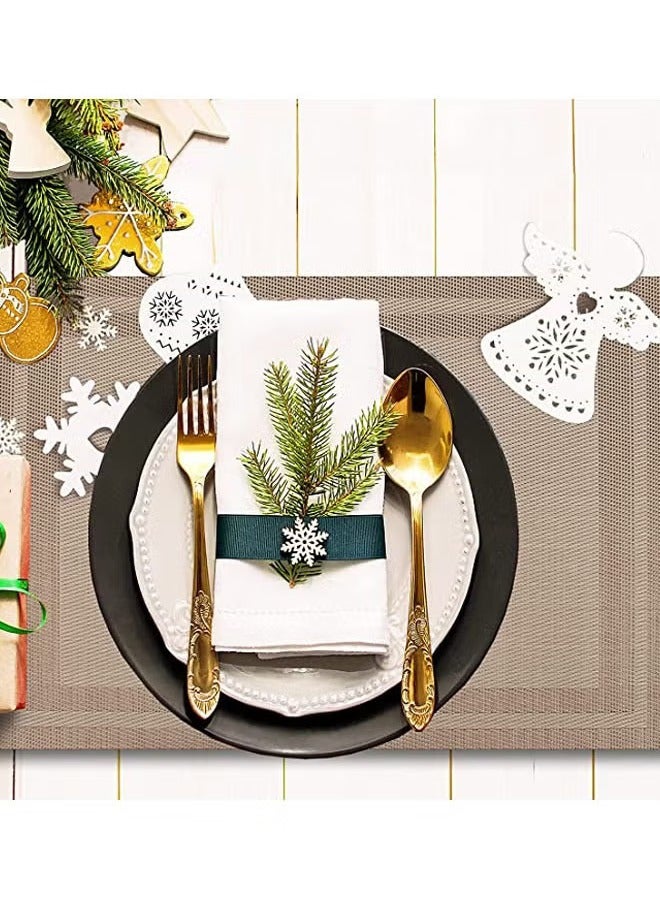 4 Pieces Placemat High-quality PVC Material Heat Insulation Anti-oil Not Easy to Mold Suitable for Home Use Hotel Restaurant Cafe Etc Beige 45x30 cm - Image 3