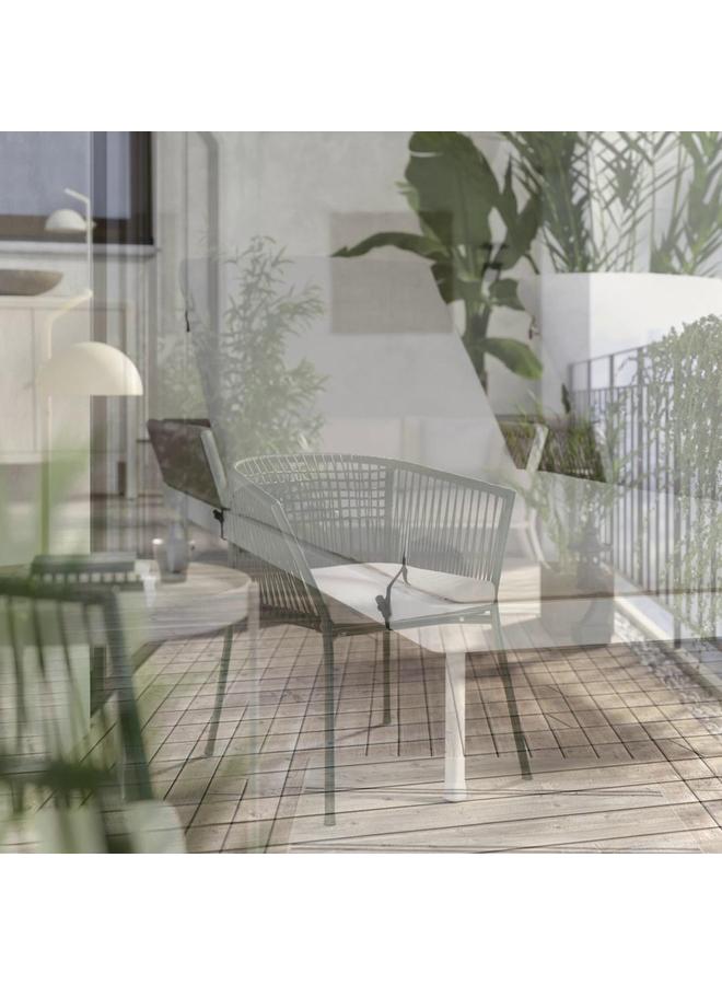 زبون كرسي بمساند للذراعين، خارجي، أبيض/بيج - Image 2