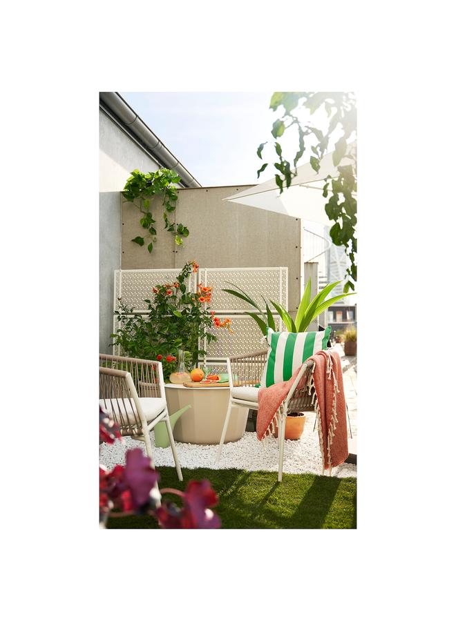 زبون كرسي بمساند للذراعين، خارجي، أبيض/بيج - Image 4