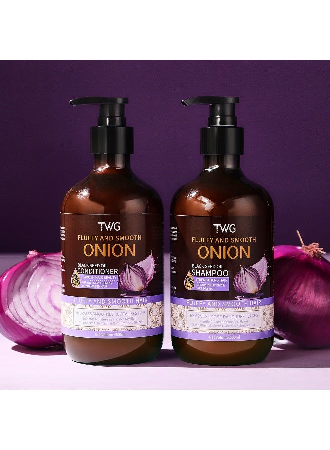 Fluffy And Smooth Onion Hair Shampoo And Conditioner Set