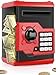 PLAYSHEEK Piggy Bank for Girls Boys Large Electronic Money Coin Banks with Password Protection Automatic Paper Money Scroll Saving Box Great Gift for Kids BlackRed - Image 4