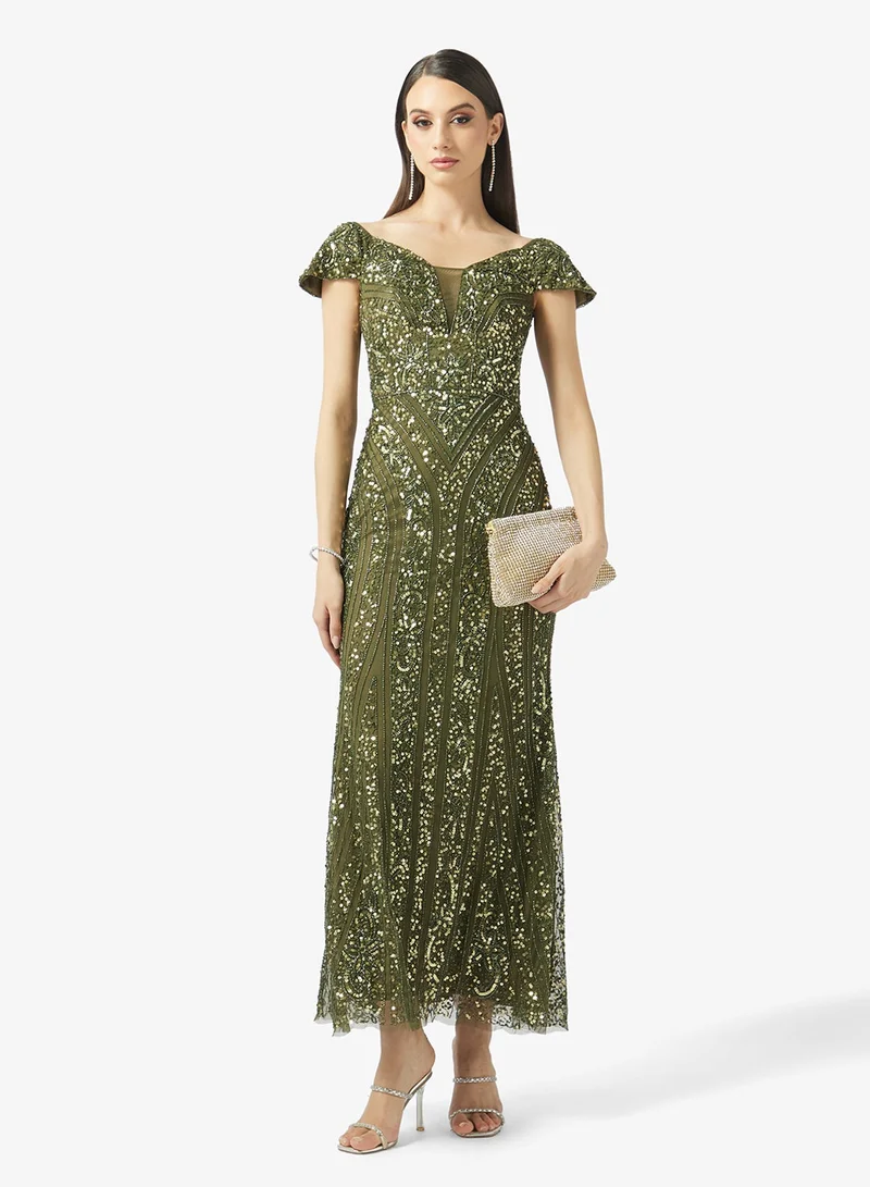 BEAUUT  Sequin Detail Maxi Dress for Women | Best Price UAE