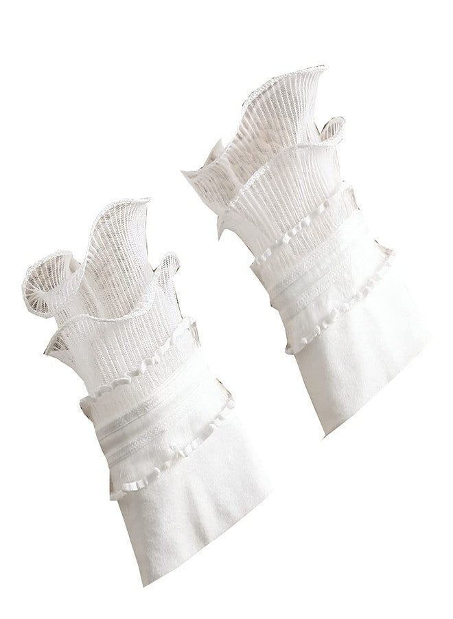 YAKEFJ Wrist Cuffs Winter Layered Cuff Detachable False Sleeves for Women Girls - Image 1