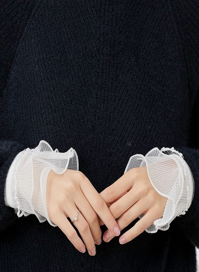 YAKEFJ Wrist Cuffs Winter Layered Cuff Detachable False Sleeves for Women Girls - Image 3