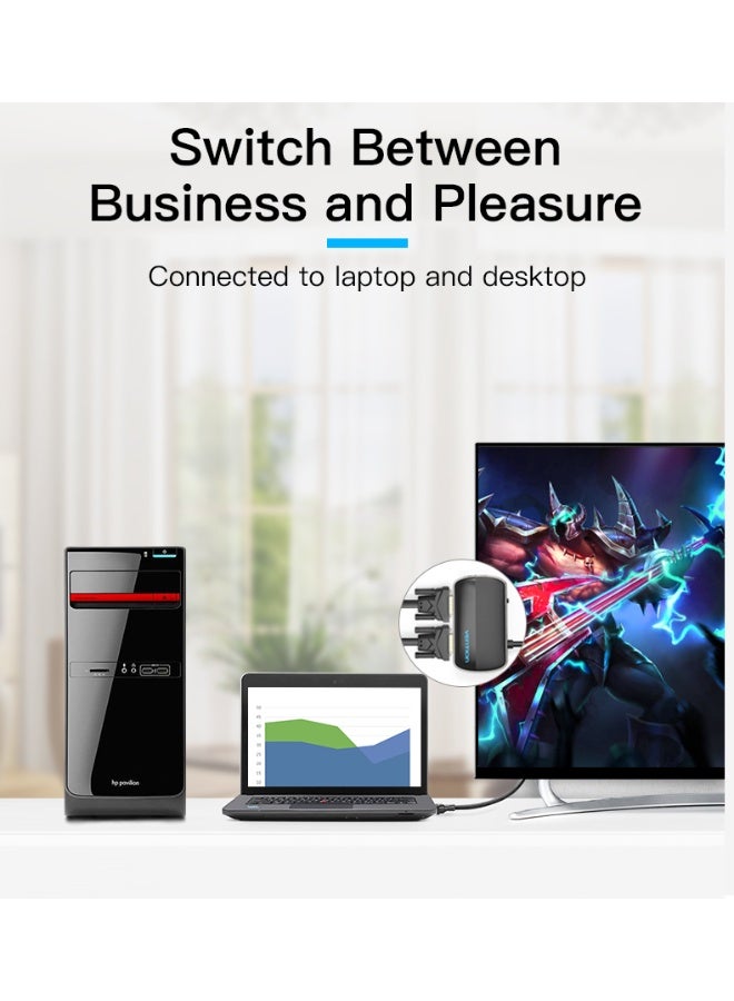 VENTION 2 In 1 Out VGA Switcher 1M Black Metal Type Model # DBCBF - Image 3