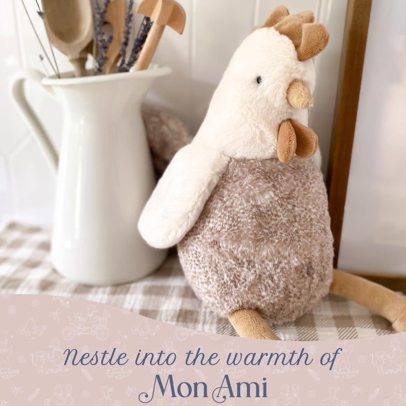 MON AMI Hester The French Hen Stuffed Animal | 15-Inch Chicken Plush Stuffed Toy | Cute Farm Animal Ideal for Nursery Room DÃ©cor | Great for Kids of All Ages - Image 4