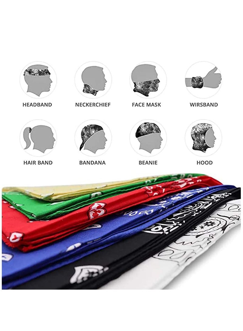 KASTWAVE Bandanas for Men Women, Cotton Paisley Headbands Scarf Cowboy Bandana, Square Bandanas ideal for Hip-Hop Cycling Also as Handkerchief - Image 2