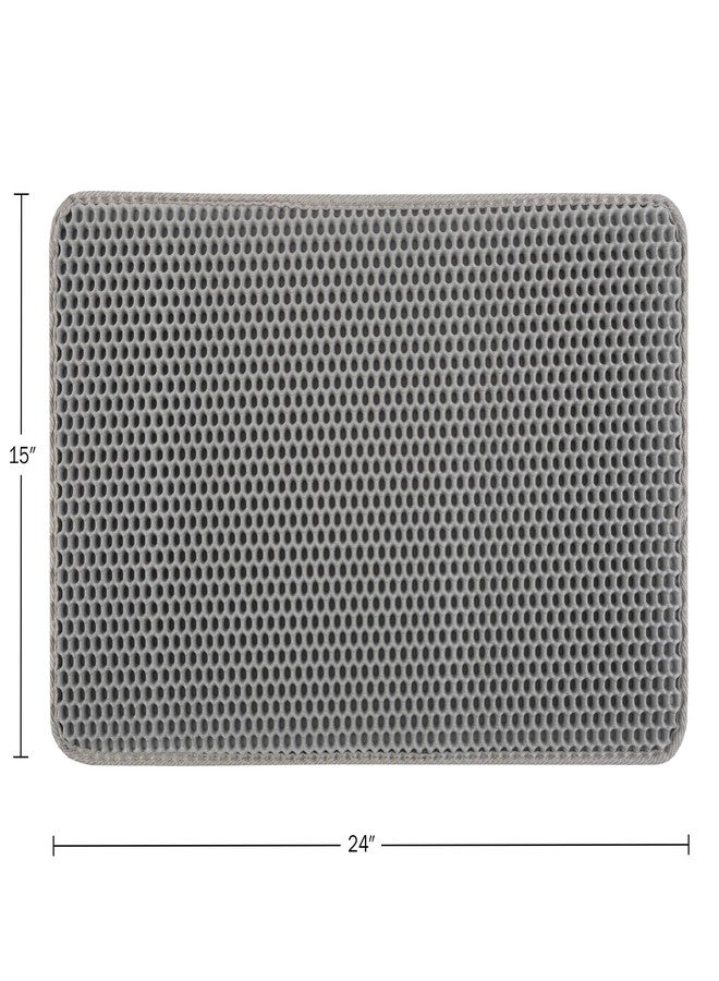PETMAKER Cat Litter Mat - 24x15-Inch Waterproof Litter Box Mat with Dual-Layer Honeycomb Design for Trapping Litter - Slip-Resistant Cat Mat by PETMAKER (Gray) - Image 2