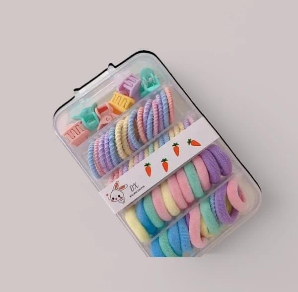Generic Soft and Durable Elastic Hair Ties Baby Hair Rubber Bands for Thin and Thick Hair Cotton Ponytail Holders for Kids Perfect for Quick and Easy Hairstyles 21HairTie2  - Image 2