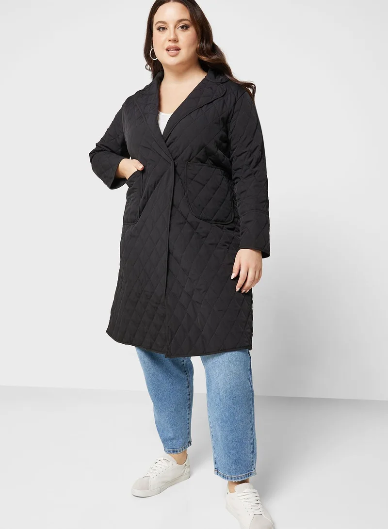 Ginger Plus Quilted Detail Coat