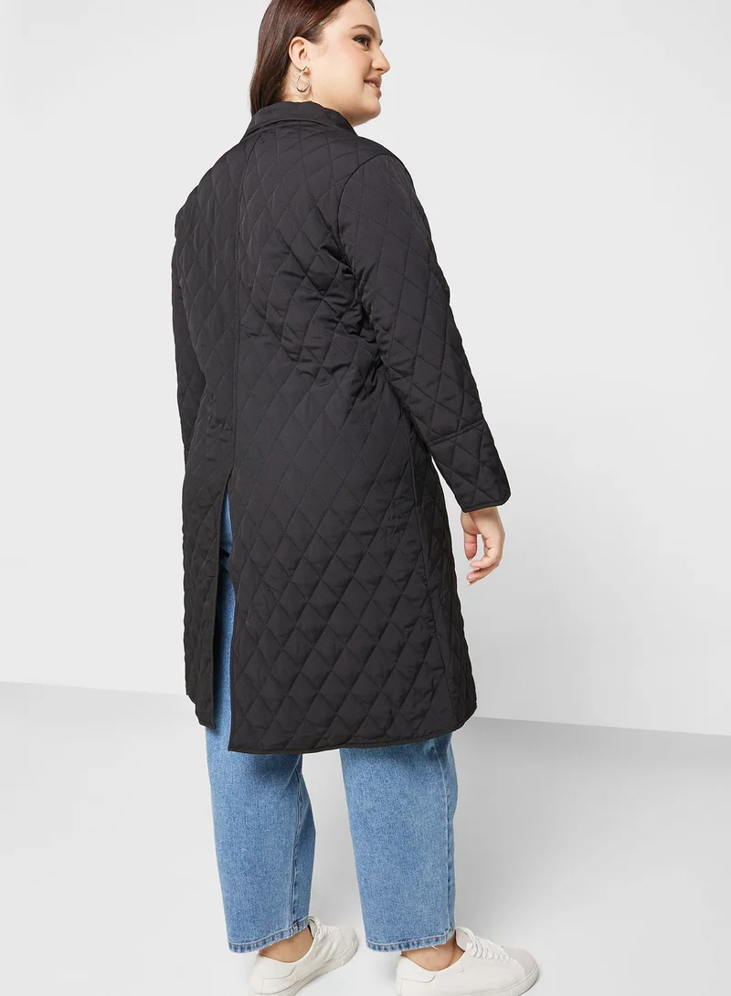 Ginger Plus Quilted Detail Coat