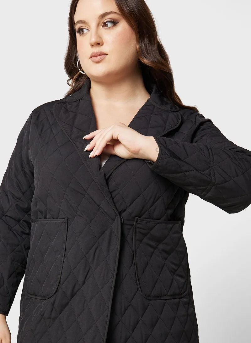Ginger Plus Quilted Detail Coat
