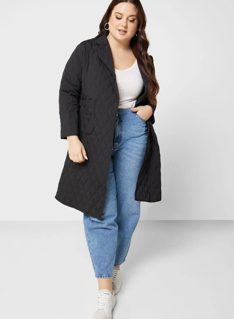 Ginger Plus Quilted Detail Coat