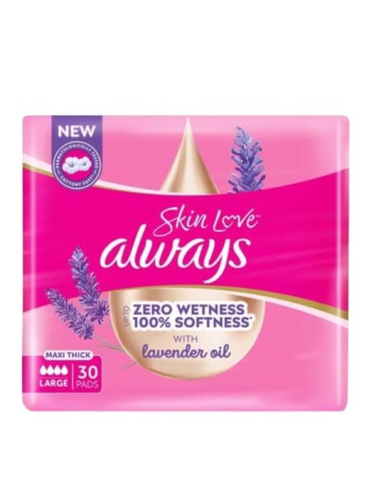 Always Maxi Thick Cotton-Soft Sanitary Pads with Wings, 30 Pads - Image 1