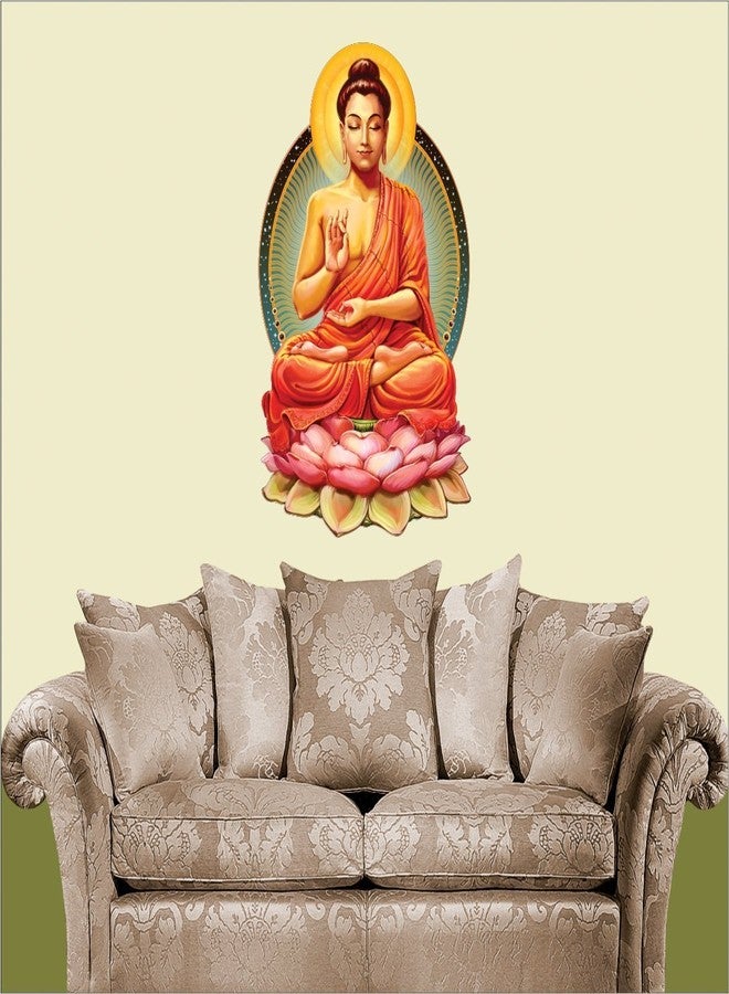 AH Decals Meditating Buddha Wall Stickers for Home Living Bed Room | Multi-Colors (Buddha_01) - Image 1