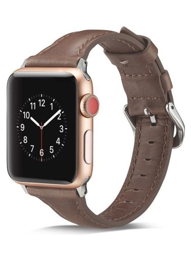 NIBEMINENT Watchband For Apple Wacth 5/4 & 3/2/1 Coffee  - Image 1