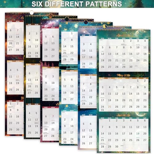 Pinchoco Calendar 2026-2027 - 3 Month Wall Calendar Vertical Display (Folded in a Month), April 2026 - July 2027, 11" x 26", 3 Month Calendar, 2026-2027 Wall Calendar with Thick Paper, To-do & Notes - Green - Image 3