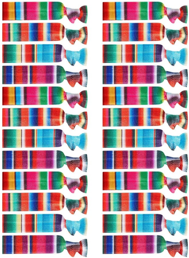 Syhood 24 Pcs Fiesta Hair Ribbons and Headbands No Crease Elastic Hair Ties for Women's Ponytails Christmas Thanksgiving Gifts Girls' Cinco De Mayo Accessories - Image 1