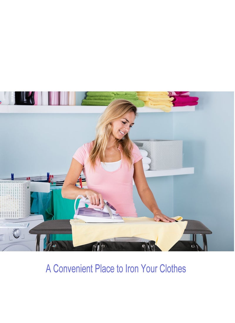 XiuWoo - Laundry Sorter Hamper Sorter Cart with Foldable Ironing Board with Removable 3 Bags - Image 1