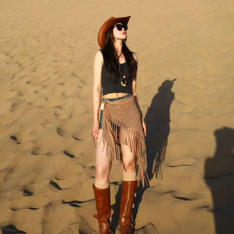 Bohemian Fringe Triangle Scarf Belt - Image 1