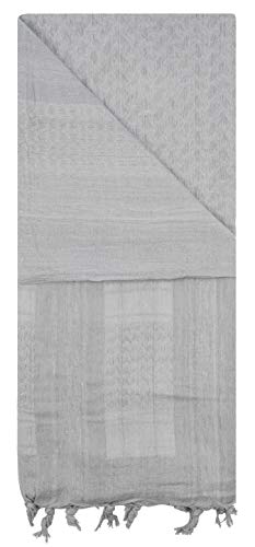 Mato & Hash Military Shemagh Tactical 100% Cotton Scarf Head Wrap - Silver CA2100-2 - Image 2