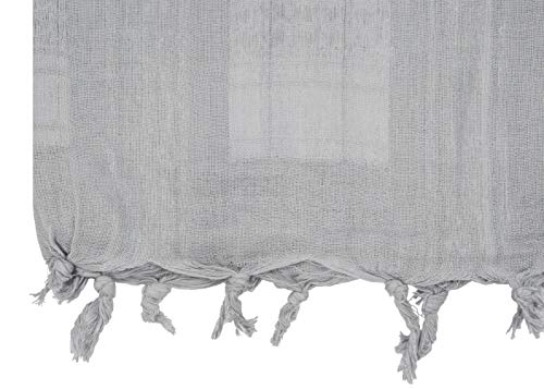 Mato & Hash Military Shemagh Tactical 100% Cotton Scarf Head Wrap - Silver CA2100-2 - Image 4