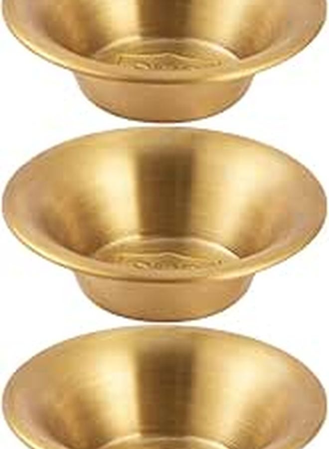 3 Piece Gold Stainless Steel Mini Sauce Bowls Condiment Dipping Cups For Kitchen Lunch Box - Image 1