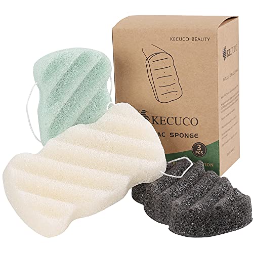 KECUCO 3 Pcs Konjac Bath Sponge for Kids, Babys, Infant, Toddler, 100% All Natural KONJAC Shower Body Sponges, 3 Colors and Extra Large Size, Safe for Oily, Dry, Combination or Sensitive Skin - Image 2
