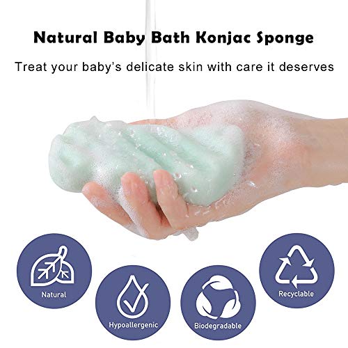 KECUCO 3 Pcs Konjac Bath Sponge for Kids, Babys, Infant, Toddler, 100% All Natural KONJAC Shower Body Sponges, 3 Colors and Extra Large Size, Safe for Oily, Dry, Combination or Sensitive Skin - Image 3