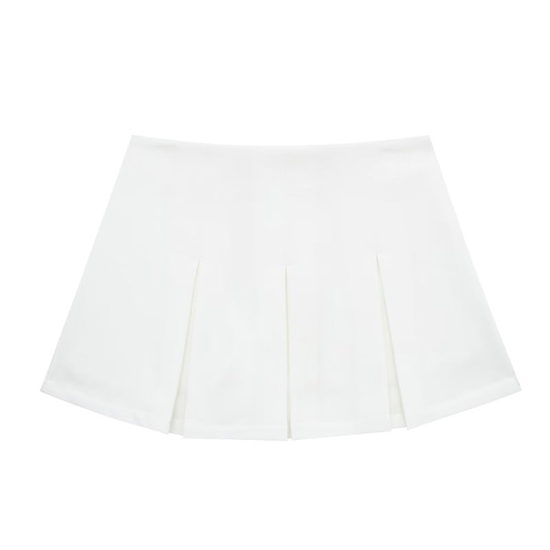 INS Style Personal Style Y2K Short Skirt 2022 Autumn New Womens Short Low Waist Dagging Overskirt 7385542 7249 white culottes