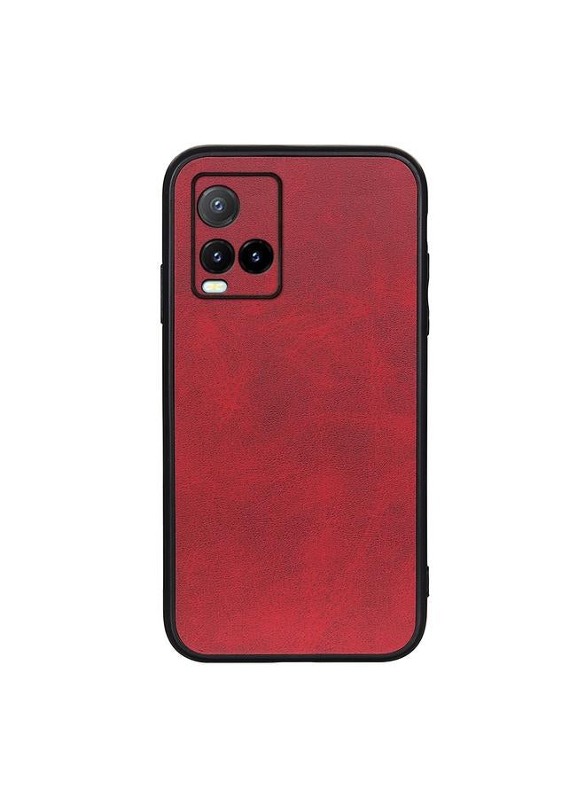 erorex Case For vivo Y32 China / Y21s / Y33s / Y21t Accurate Hole Two-color Calf Texture PU Phone Case - Image 1