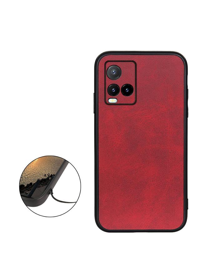 erorex Case For vivo Y32 China / Y21s / Y33s / Y21t Accurate Hole Two-color Calf Texture PU Phone Case - Image 3
