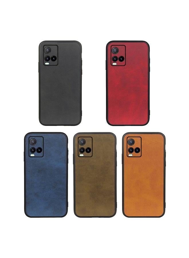 erorex Case For vivo Y32 China / Y21s / Y33s / Y21t Accurate Hole Two-color Calf Texture PU Phone Case - Image 4