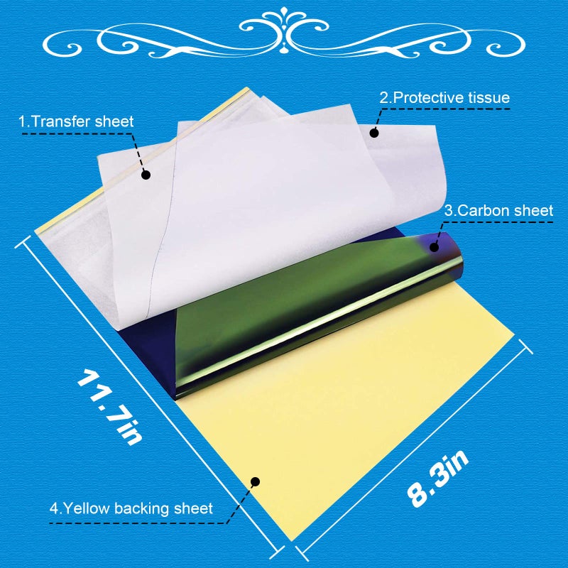 CINRA Practice Skin with Transfer Paper, 30PCS Tattoo Fake Skin and Tattoo Tracing Paper Kit Including 10PCS Double Sided Skin and 20PCS Tattoo Stencil Paper for Tattoo Practice Tattoo Supplies - Image 3