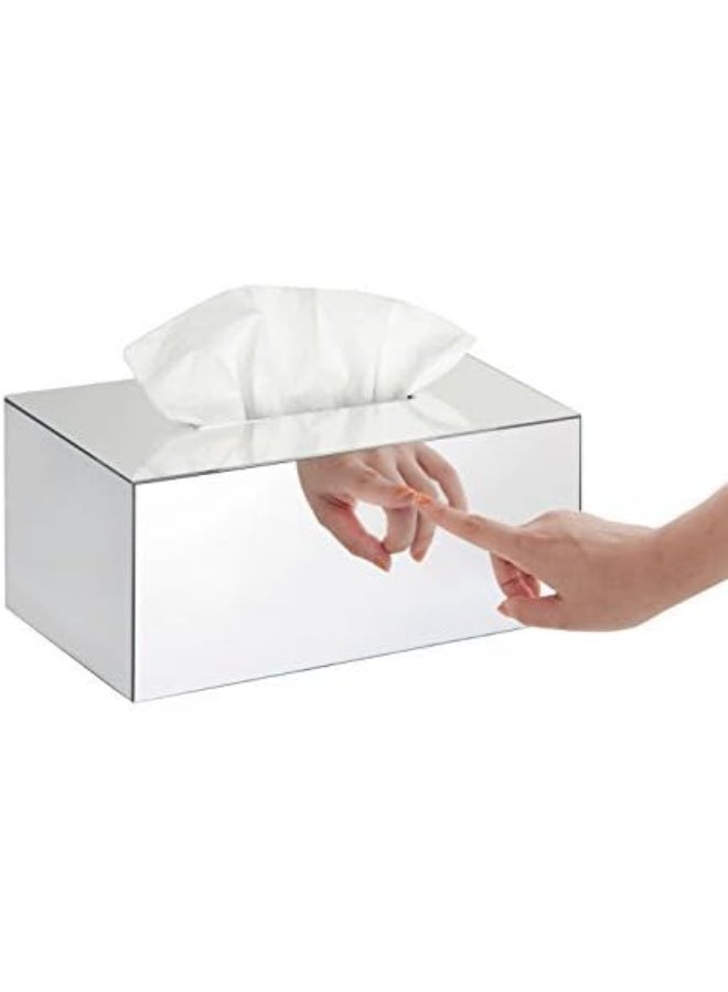 TPGP Overall Acrylic Mirror Rectangle Tissue Box Holder Case Storage Case Stand Box Napkin Holder Organiser - Image 1