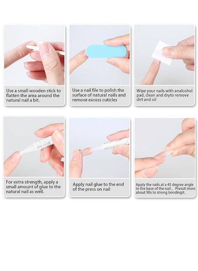 Generic اضغط على أظافر 24 قطعة أظافر صناعية  - Image 4
