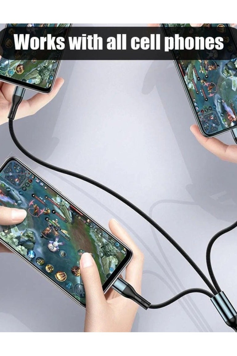 أوريكو كابل شحن متعدد 3 في 1 من ORICO - كابل شحن سريع مضفر من النايلون من USB إلى Lightning وMicro USB وType-C لأجهزة iPhone وSamsung وXiaomi وHuawei والمزيد (2 متر) - Image 5