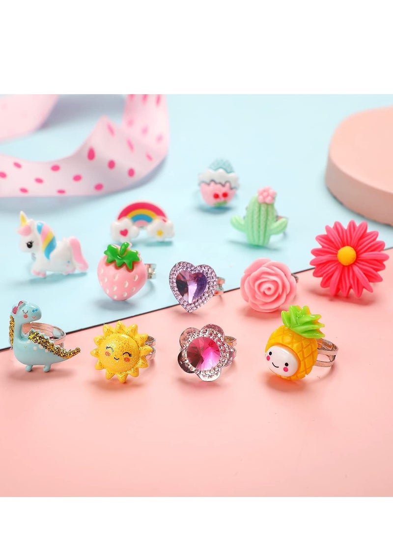 Pretend Play and Dress Up Toy Jewels Rings for Little Girl, Adjustable, No Duplication (24 Ring)  - Image 3
