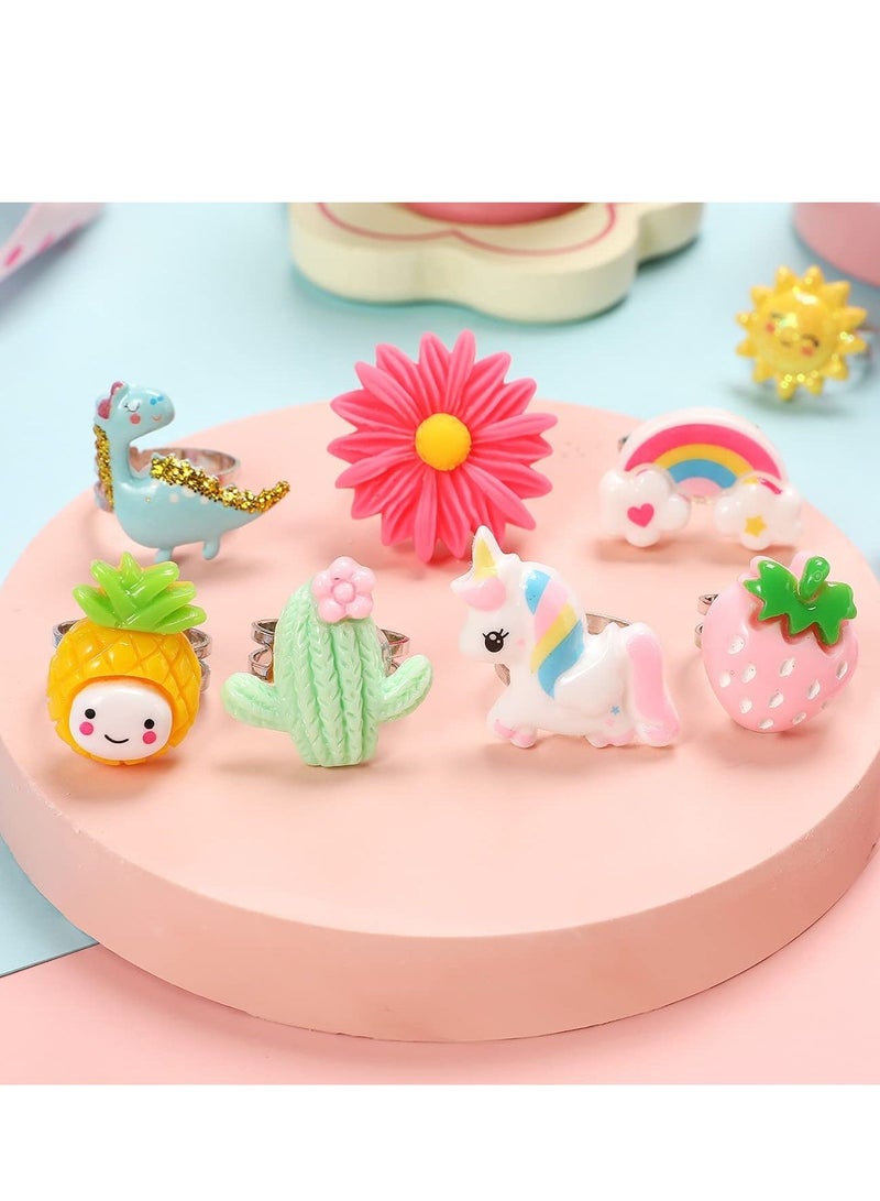 Pretend Play and Dress Up Toy Jewels Rings for Little Girl, Adjustable, No Duplication (24 Ring)  - Image 2