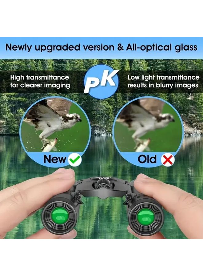 Black Compact Collapsible High Resolution Binoculars for Hunting Travel Camping - Image 5